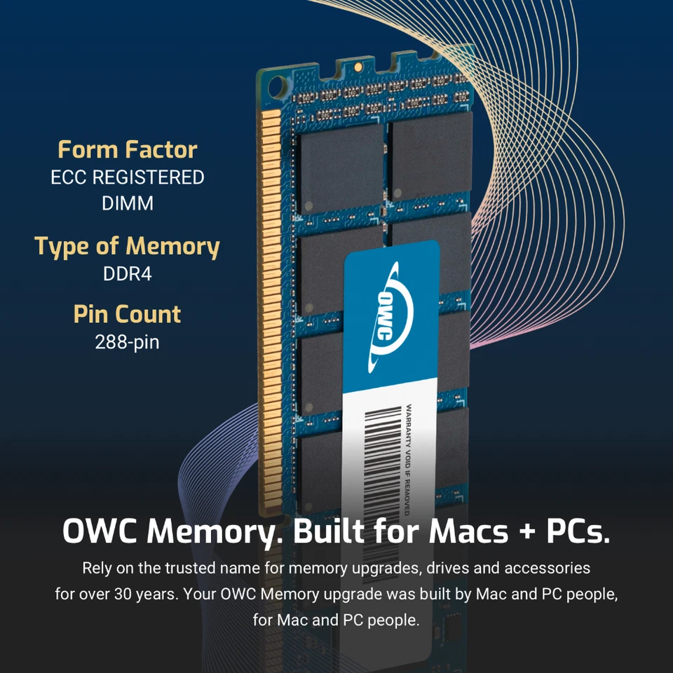 OWC 32GB (4x8GB) DDR4 2400MHz 1Rx4 ECC Registered RDIMM 288pin Memory RAM - Image 3 of 4