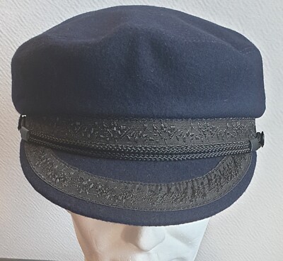 Marinemütze Farbe Marineblau. Französische Herstellung Größe 58.Regenmantel