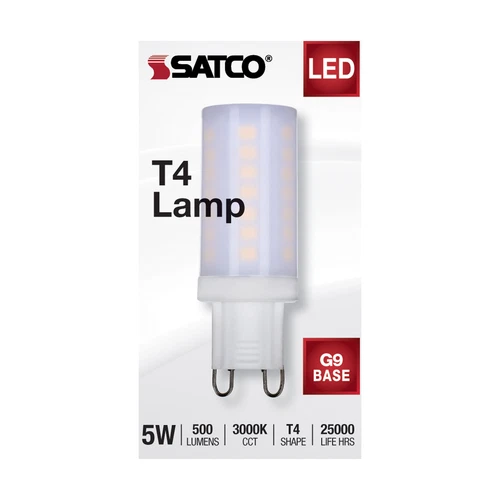 Satco S11236 JCD LED Bulb 120V 5W =40W Double Loop G9 T4 Frost 3000K Soft White - Picture 7 of 8