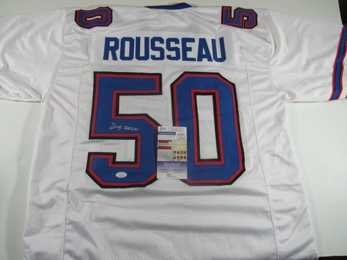 Greg Rousseau Buffalo Bills Signed Autograph Custom Authentic Style Jersey JSA - Picture 2 of 6