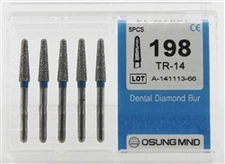 Dental Diamond Burs, Standard Grit Multi-Use, 5 Pcs/Pk [198TR-14]
