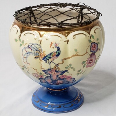 L & Sons Hanley England 1920s Floral Vase - Hand Painted