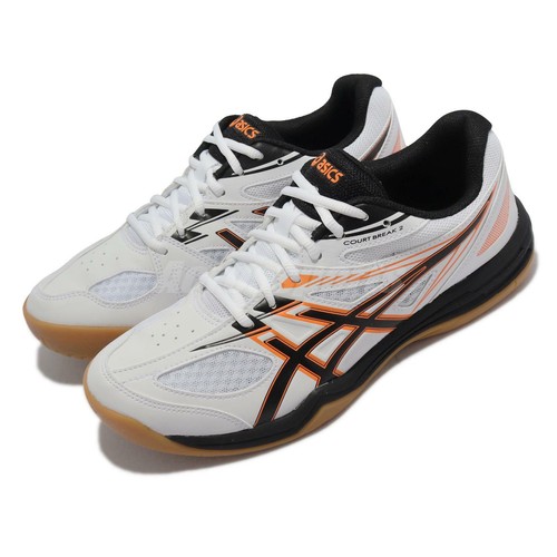 Asics Court Break 2 White Black Orange Gum Men Badminton Shoes 1073A013-103  | eBay
