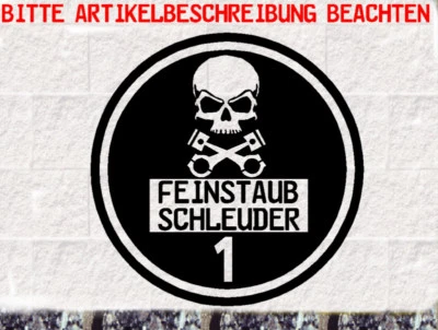 Schwarze Feinstaubplakette Aufkleber Totenkopf  Skrull Umweltplakette  - Bild 1 von 3