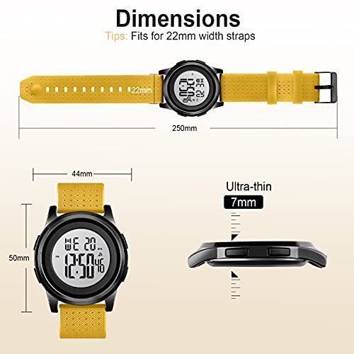 Mens Digital Watch Ultra-Thin Sports Waterproof Simple Watch Stainless Steel ... - Picture 3 of 7