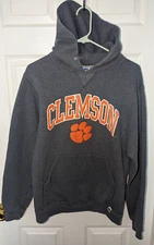 Clemson Tigers Hoodie Adult Large Orange Russell Athletic Pullover
