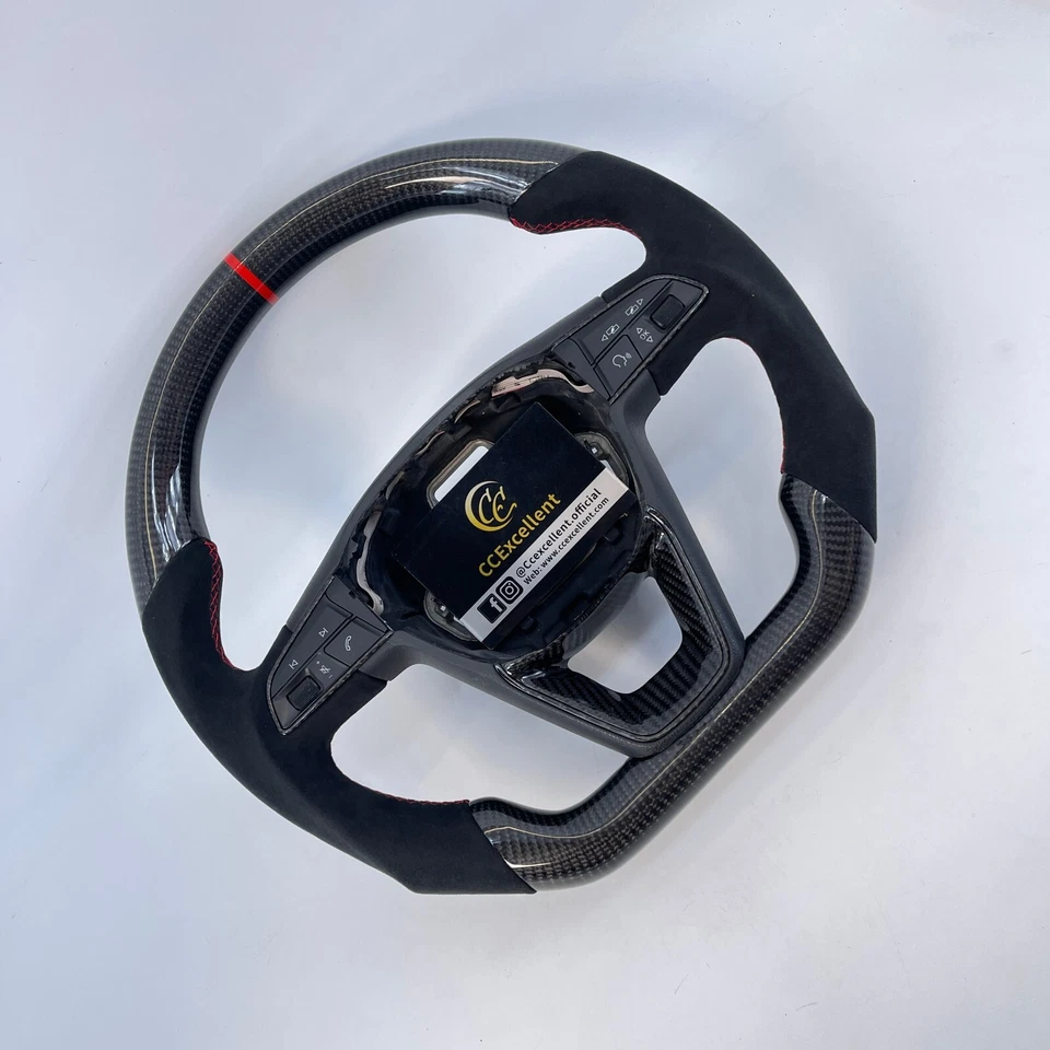 Volante carbono Alcantara Seat Leon Mk3 FR Cupra Ibiza Ateca 2014-2020 Foto 3 de 4