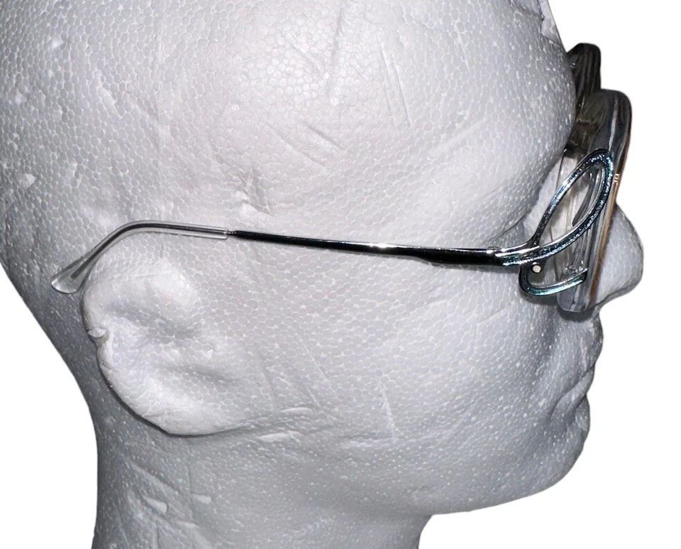 Monturas de gafas Doris transparentes vintage de dólar plateado para mujer sin lentes 54 18 120 Foto 3 de 4