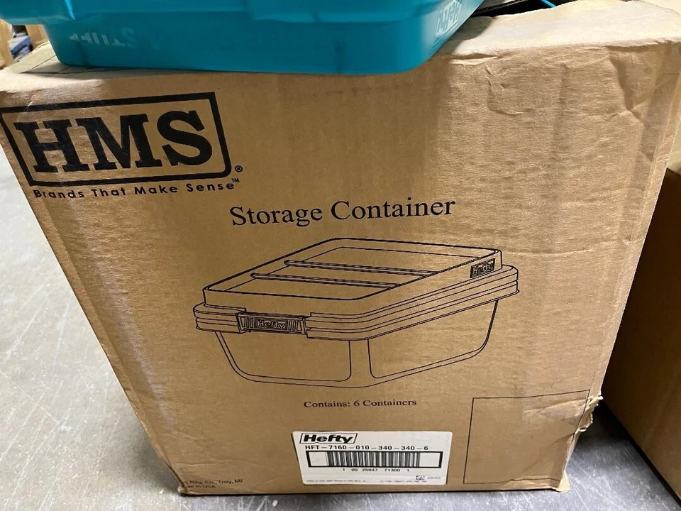 HEFTY HF7160-010-340-340-6 storage container QTY 6 - Image 2 of 4