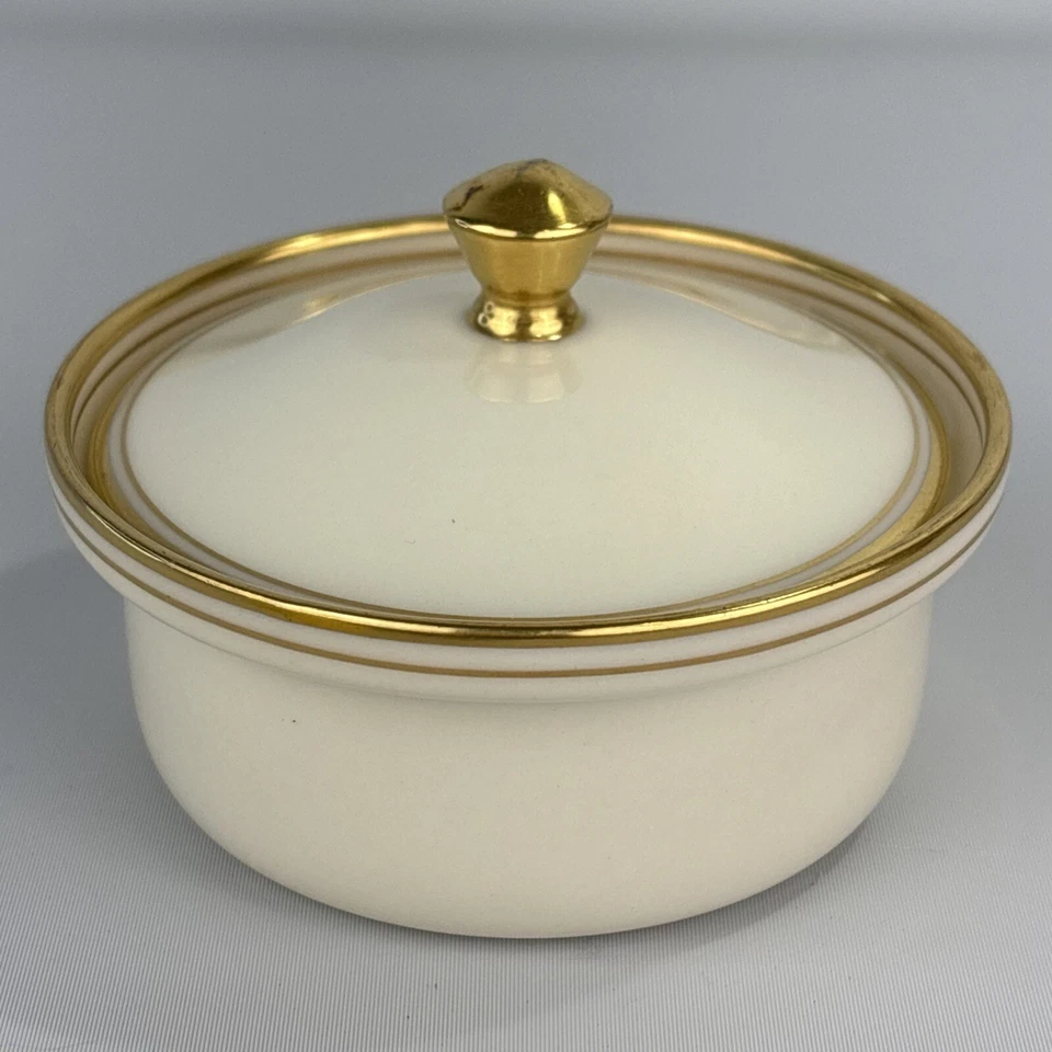 Lenox Green Mark Ramekin com tampa e suportes de prata esterlina Gorham HTF excelente - Imagem 4 de 4