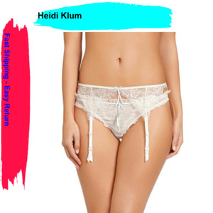 Heidi Klum Intimates Valerie Retro Cream Suspender Belt Medium