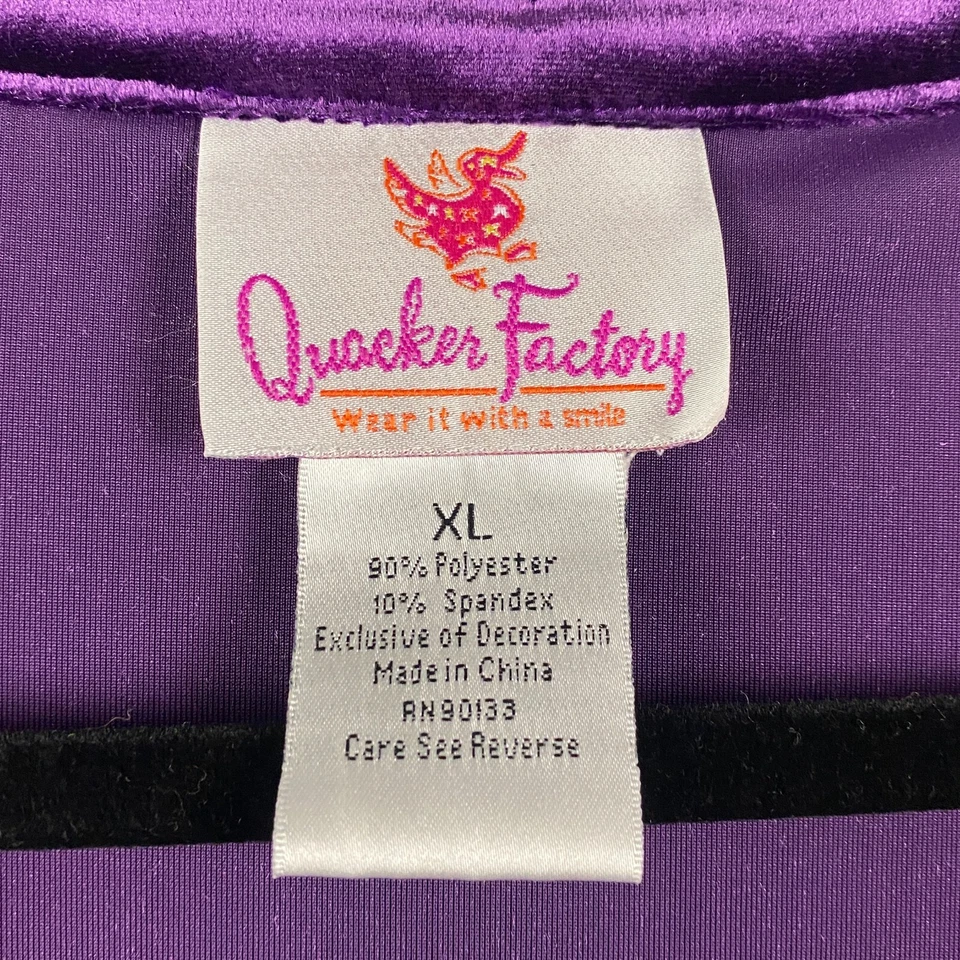 Quacker Factory Velvet Cardigan Size XL Purple Sequin Trim - Image 4 of 4