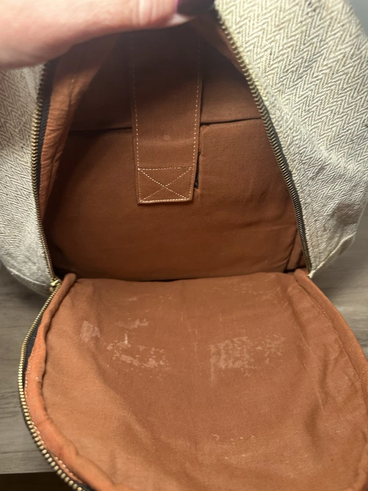 Mochila tejida para computadora portátil de 14" color tostado y verde azulado trabajo viaje o escuela Foto 4 de 4