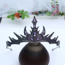 Purple Gothic Crown Tiara Dark Fantasy Queen Headpiece Cosplay Hair Accessory