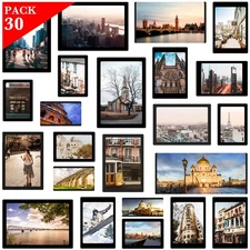 Magnetic Picture Frame Set 30 Pcs 5 Sizes High Quality Soft Rubber Black