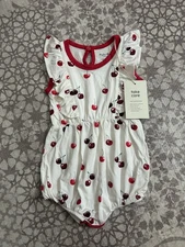 Kyte Bubble Romper with cherry print 18-24 Months NWT