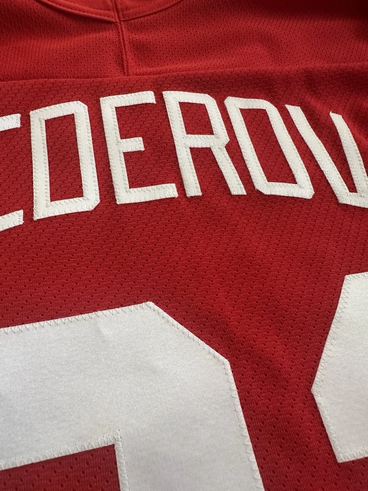 Camiseta deportiva de hockey vintage CCM Detroit Red Wings Sergei Fedorov 91 talla XL Foto 3 de 4