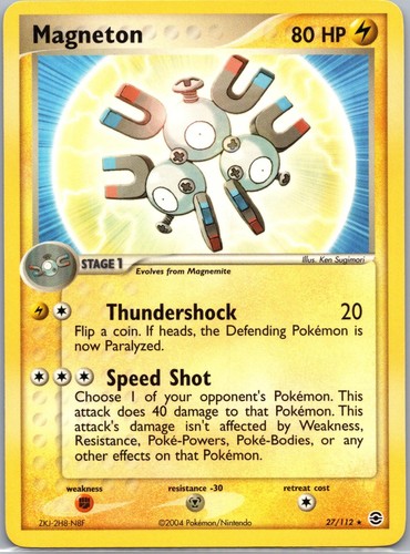 Magneton 27/112 Rare FireRed & LeafGreen Pokemon Near Mint