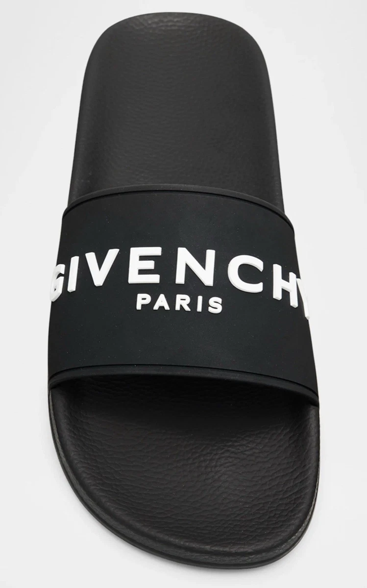 Givenchy Men’s Checkerboard Leather Buckle Slide Sandals, Black/White, EU42/US9 Givenchy Black Sandals for Men for sale | eBay main image 4