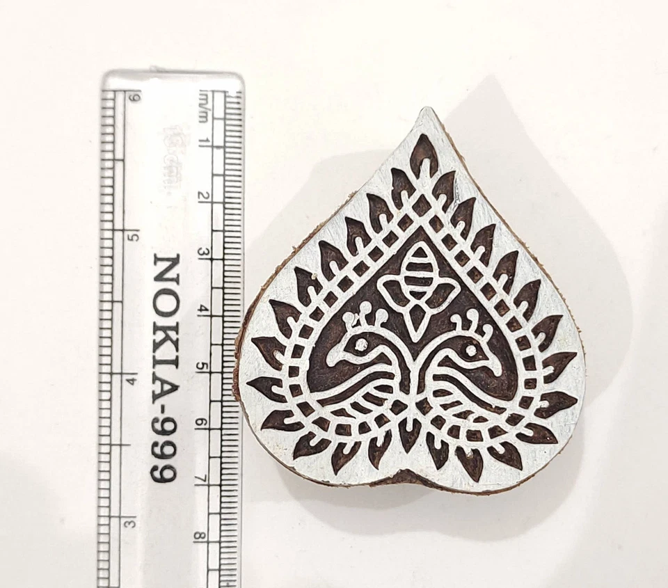 Indian Wooden Textile Stamps Wood Printing Block Floral Stamp Décor Block AZ-15 - Image 3 of 4