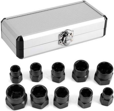 10-tlg. Bolzenausdreher-Set (9-19 mm) mit Spiralprofil, Schraubenausdreher zum E