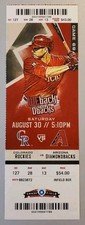 Arizona Diamondbacks Colorado Rockies Baseball Ticket 8/30 2014 Blackmon McBride