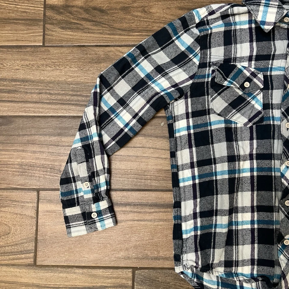 Volcom Shirt Mens Small Blue Cotton Plaid Button Up Long Sleeve - Image 2 of 4