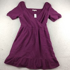Loft Dress Purple Textured Mini GAUZE Size 8 Lined NWT