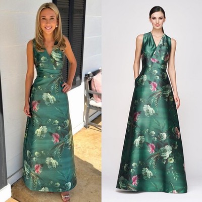 green emerald velvet dress Tiara Gown  Kay Unger