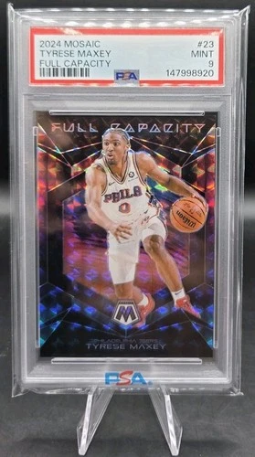 2024 Panini Mosaic Tyrese Maxey Full Capacity PSA 9 #23 76ers SP