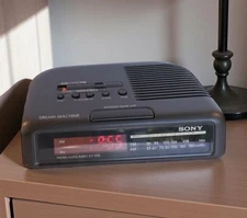 Sony ICF-C25 Black Dream Machine FM/AM Alarm Clock Radio Tested Works