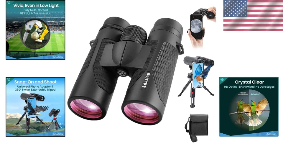 Waterproof 12x42 Binoculars for Outdoor Adventures - Image 2 of 4