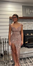 Pink Sequins Elegant Dress