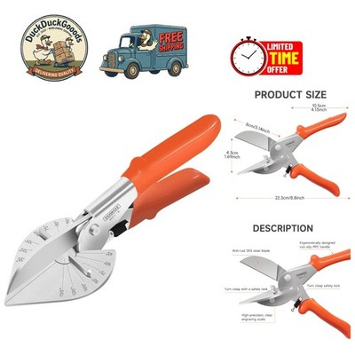 Stainless Steel Miter Shear Cutter with Safety Lock - 45 to 135 Degrees