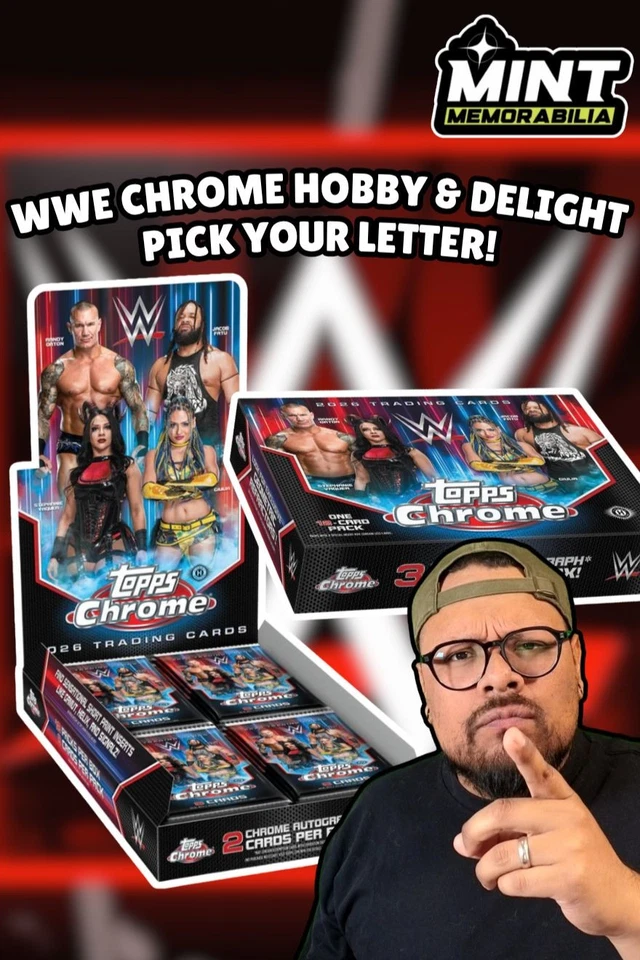 TOPPS CHROME WWE HOBBY & DELIGHT! PICK YOUR LETTER!