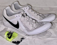 NIKE Rival Multi Use White Shiny Black Track Spikes Shoes NEW Mens Sz 11