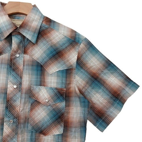 Wrangler Shirts Mens Small Green Short Sleeve Western Cowboy Pearl Button Rodeo - 第 5/10 張圖片