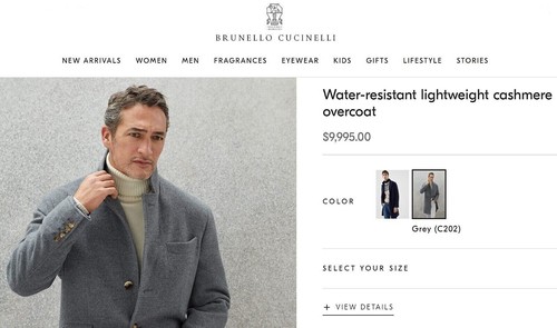Brunello Cucinelli 100% Cashmere Coat Jacket - Gray - 54 XL - New - $9995 Retail - Picture 17 of 17