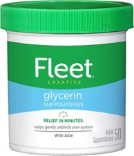 Fleet Laxative Glycerin Suppositories for Adult Constipation, Adult Laxative Jar