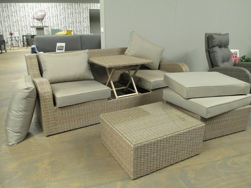 EXCLUSIVE Gartenlounge Gartensofa Multibank Sonnenliege Liegeinsel Sand meliert - Bild 3 von 12