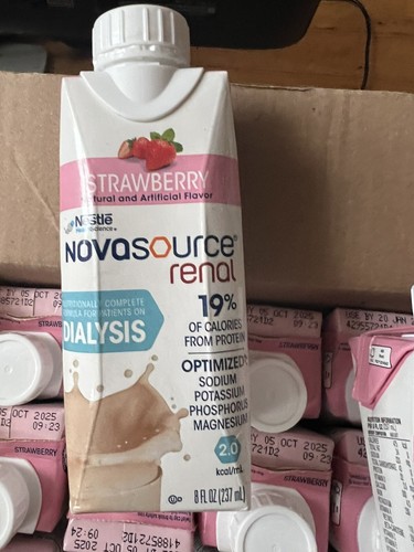 Nestle Novasource Renal Strawberry Nutrition Dialysis Patients 24 Packs - Picture 2 of 5