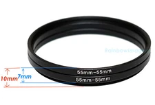 (2 Pcs) 55-55mm 55 mm Metal Step Spacer tube filter extension ring Adapter male