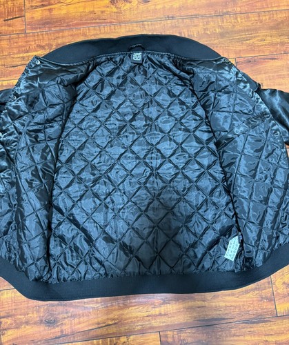 NBA Ultra Game LA Los Angeles Lakers Logo Stitched Bomber Satin Jacket M Black - Picture 5 of 11