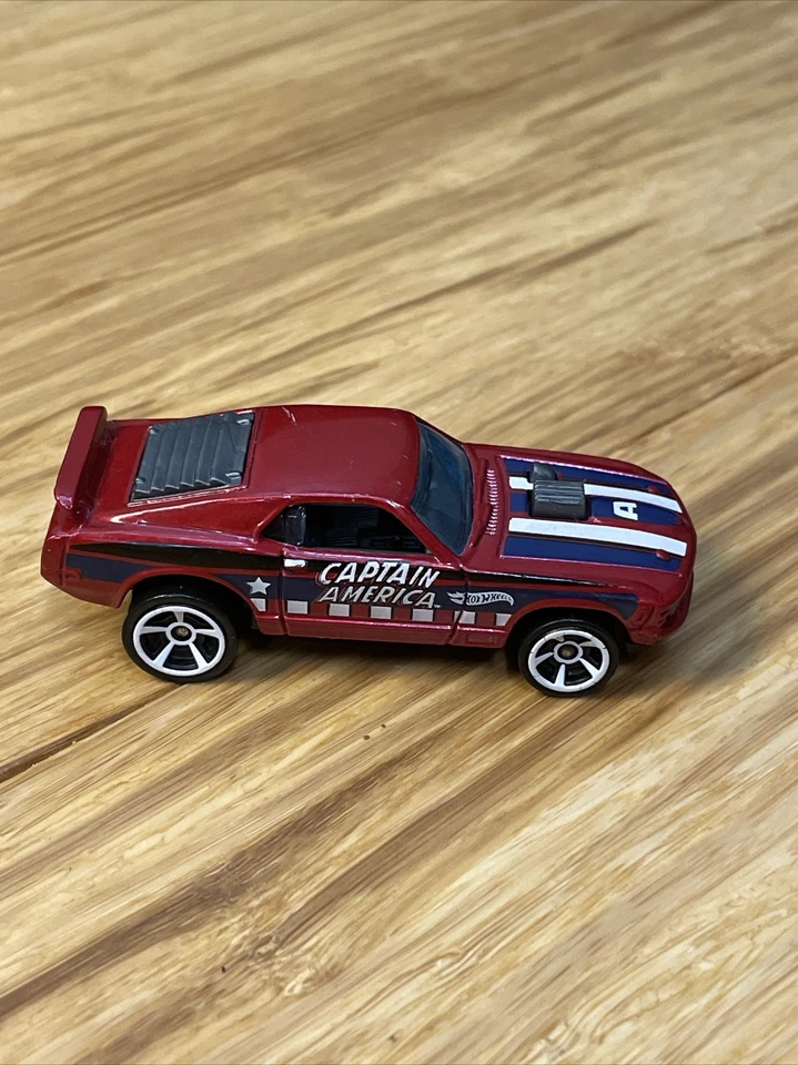 Hot Wheels Disney Marvel Capt America Diecast Mustang Mach 1 1:64 Scale KG JD - Image 3 of 4