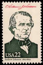 US Scott # 2217h, 1986 Andrew Johnson : Presidents, Ameriplex, 22¢ Stamp, MNH