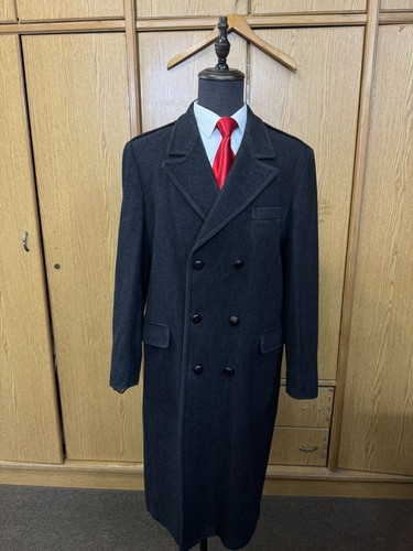 Abrigo Traje Hombre Vintage Doble Pecho Hecho a Medida Clásico Lana Pura 44L 46L - Imagen 1 de 23