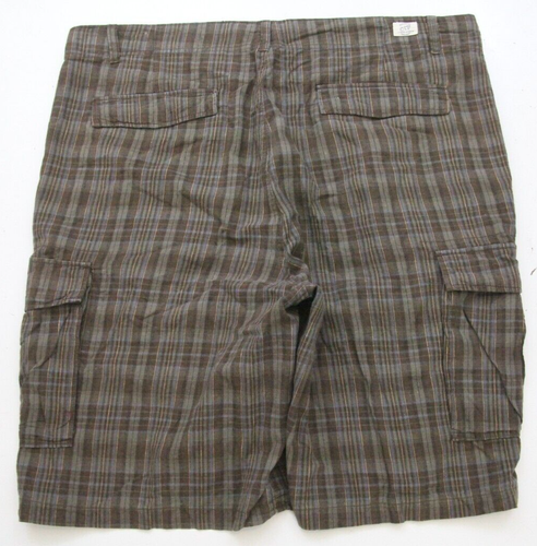 OTB Brown Flat Front Mans Ramie Cotton Cargo Dress Shorts 40" Waist x 11" 1492 - Picture 4 of 4