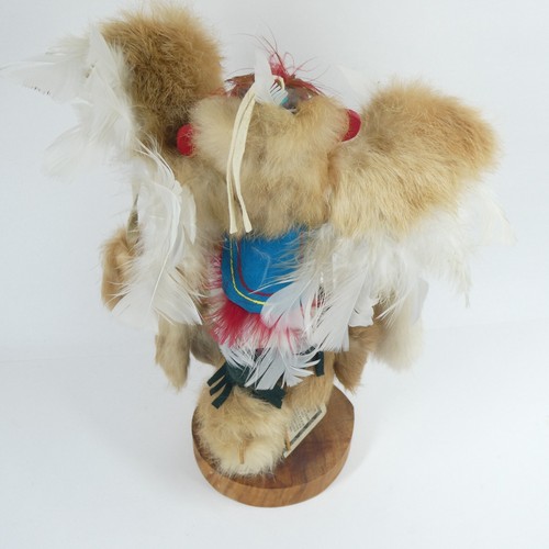 Redtail Hawk Kachina Doll 10" Tall Navajo Handmade Fur NWT - Picture 11 of 14