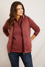 Weird Fish Denman Recycled Soft Knit Gilet Rosewood New Sealed 14 Rrp £50.00