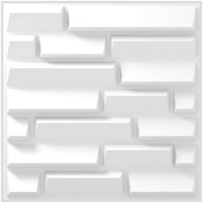 12 Tiles 3D Wall Panels PVC Tiles Textured Bricks Art Design 19.6" x 19.6"